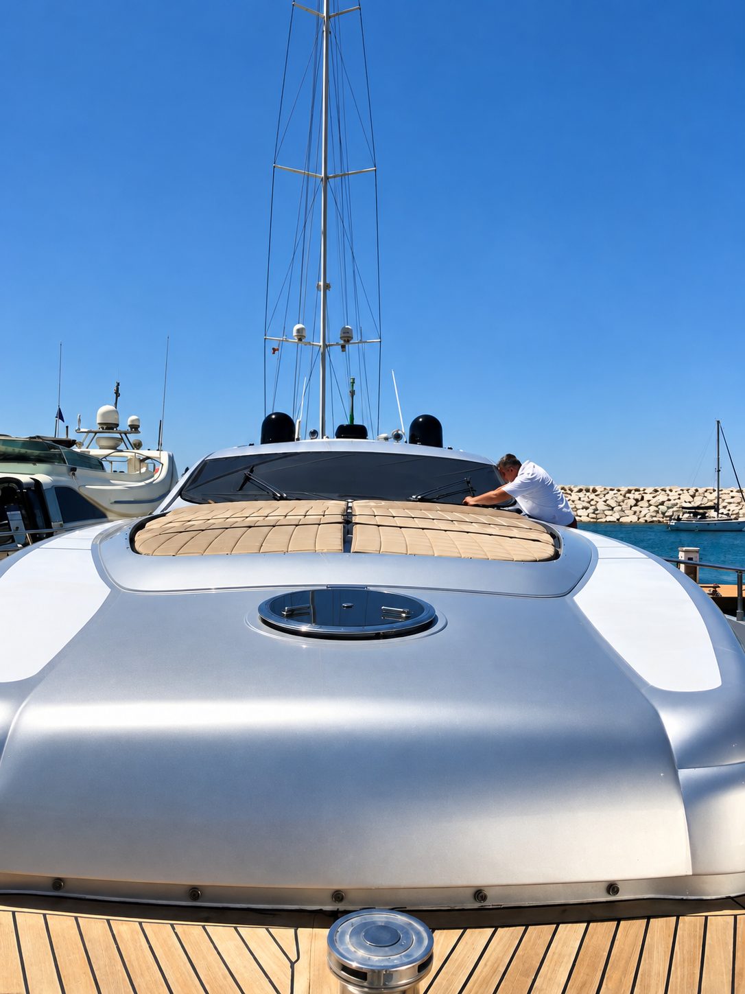 Pershing 76, prendisole di prua